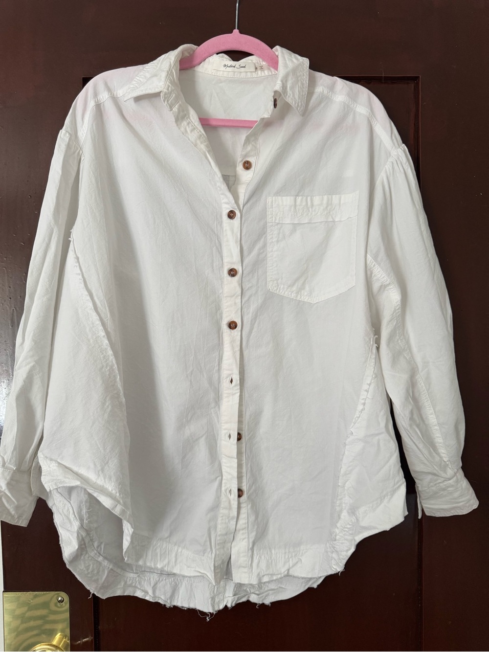 Women’s White Button-Down Shirt with Chest Pocket